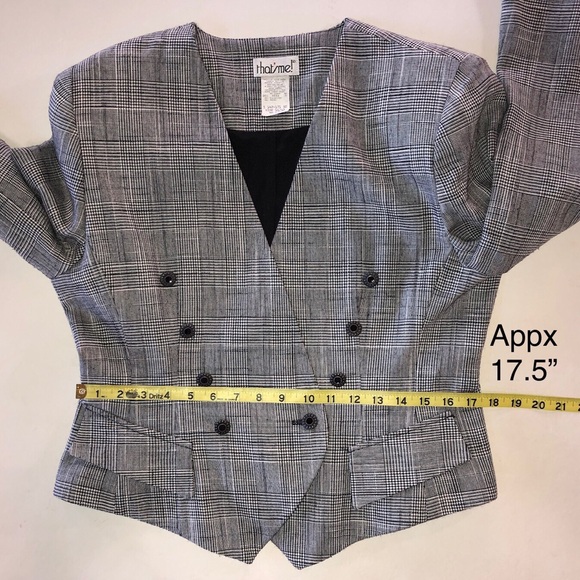 Vintage Glen Plaid Fitted Cropped Lined Blazer (11/12) - Picture 11 of 16